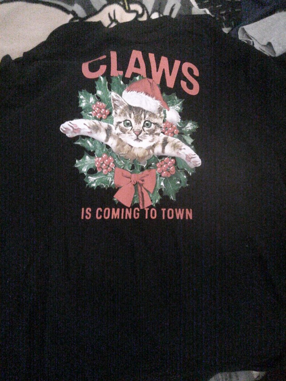 3XL Christmas Wreath Cat T-Shirt-Good Condition-Has Tag